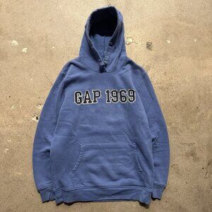 Y2K Women’s Gap Spell out Blue Hoodie Size Small